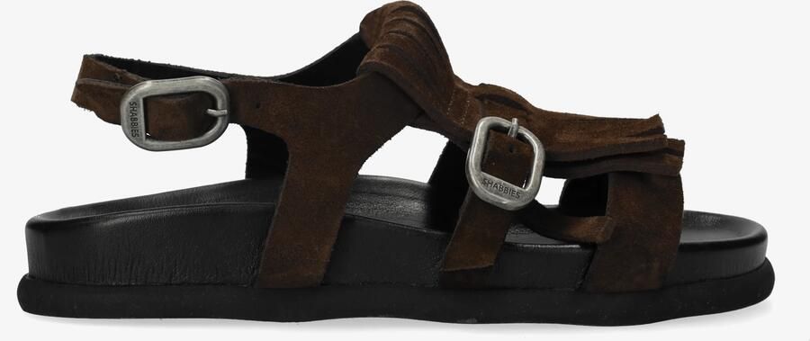 SHABBIES Dames Inga Fringes Maat: 40 Materiaal: Suède Kleur: Bruin - Foto 6