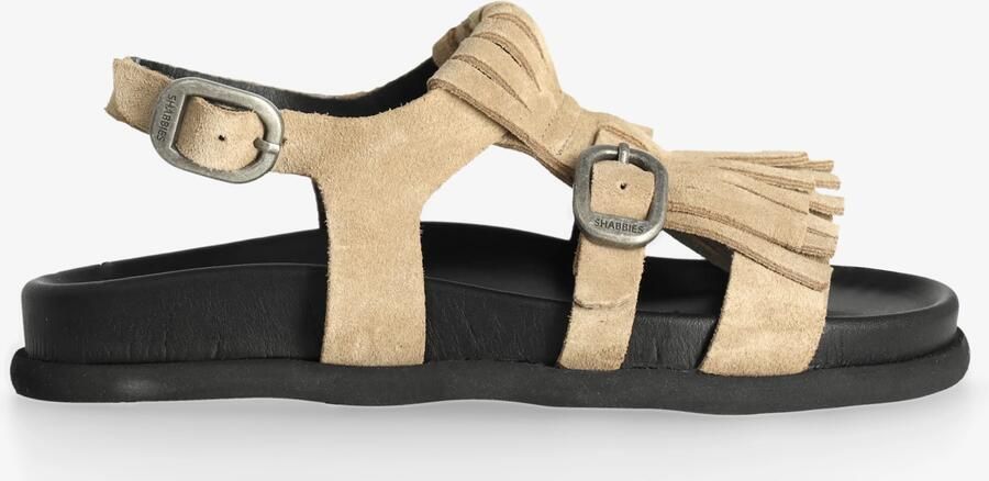 SHABBIES Dames Inga Fringes Maat: 38 Materiaal: Suède Kleur: Beige - Foto 6