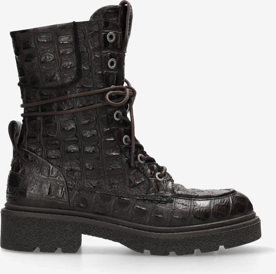 Shabbies Amsterdam JACY BIKA Boot croco Dark Brown