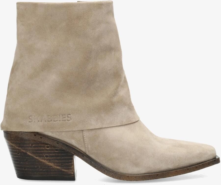 SHABBIES Enkellaarsjes Dames Jaira Double Maat: 41 Materiaal: Suède Kleur: Beige - Foto 4