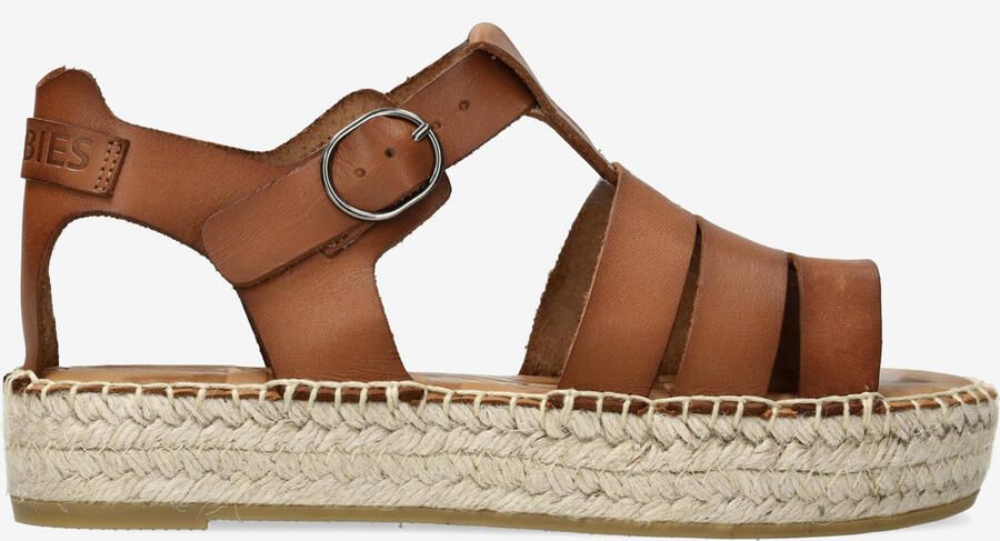 Shabbies Amsterdam Kira Iris espadrille Leer Cognac