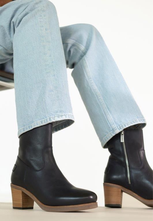 Shabbies Amsterdam Enkellaarzen Lieve Bika Donker Blauw Dames Laarzen - Foto 3