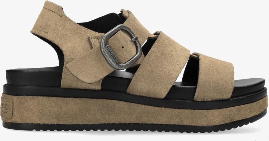 Shabbies Amsterdam Shabbies Dames Sandalen met hak Maro Bold Beige Suède Plateauzool - Foto 11