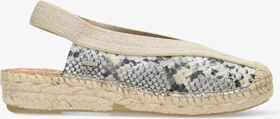 Shabbies Amsterdam Palma Ki Sling leren espadrilles met slangenprint beige zwart