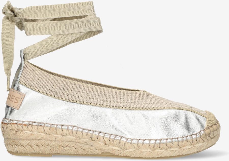 Shabbies Amsterdam Palma Kimono leren espadrilles zilver - Foto 4