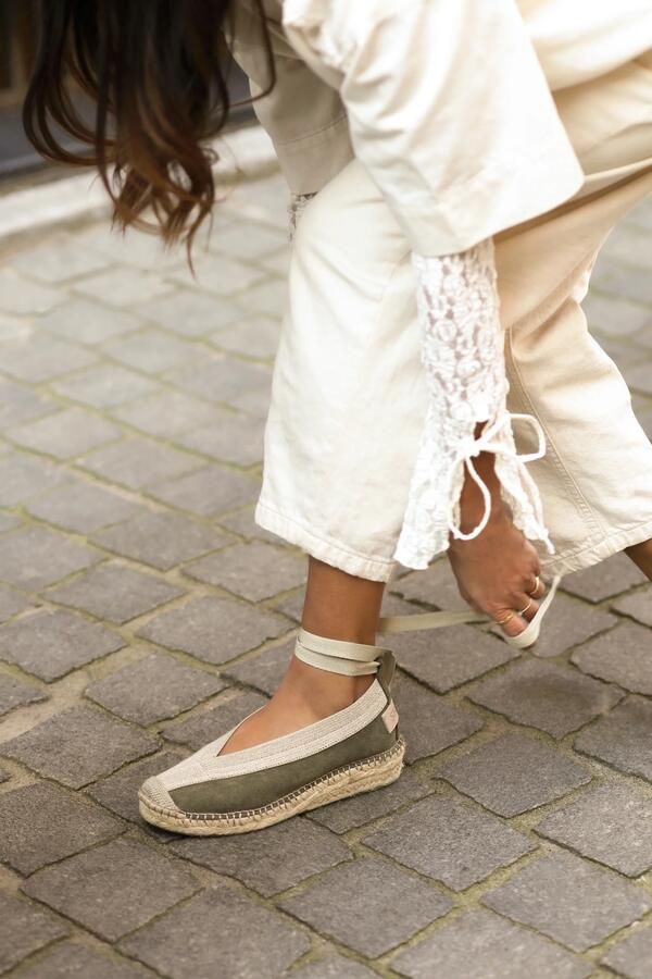 Shabbies Amsterdam Espadrille Palma Kimono Suède Army Groen - Foto 2