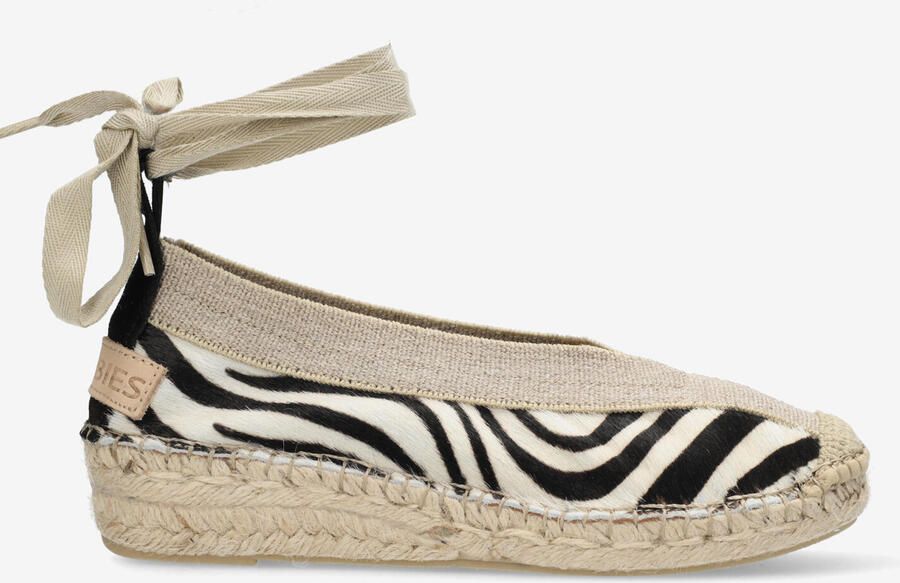 Shabbies Amsterdam Espadrille Palma Kimono Zebra White Zwart - Foto 3