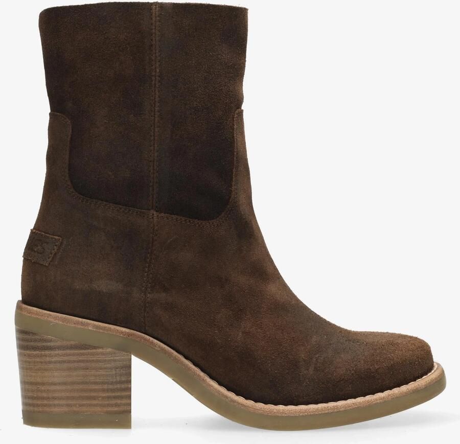 Shabbies Amsterdam Enkellaarzen Puk Ankie Donker Brown Dames Laarzen