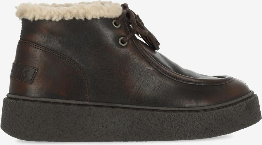 Shabbies Amsterdam SENNA WOOL Ankle Boot leather Dark Brown