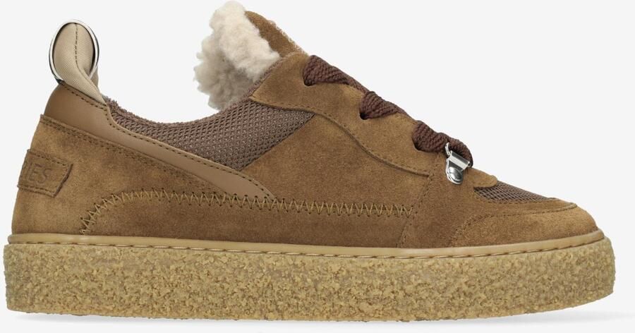 SHABBIES Lage Sneakers Dames Chewy Unna Maat: 40 Materiaal: Suède Kleur: Bruin - Foto 3