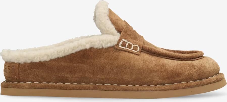 Shabbies Amsterdam WILJA PENNY Slipper Suede Warm Brown