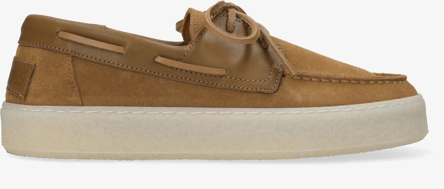 Shabbies Amsterdam Zenne Mocca boatshoe Suède Cognac