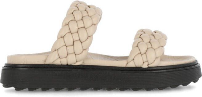 Shabbies Amsterdam Slipper vegan leer gevlochten beige