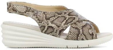 Capobella Vrouwen Leren Slangenprint Sandalen Damesschoenen Elza snake Beige