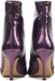 Lina Locchi Enkellaarsjes Dames Laarzen Damesschoenen Leer Slangenprint L1245 Paars - Thumbnail 6