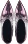 Lina Locchi Enkellaarsjes Dames Laarzen Damesschoenen Leer Slangenprint L1245 Paars - Thumbnail 7