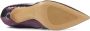 Lina Locchi Enkellaarsjes Dames Laarzen Damesschoenen Leer Slangenprint L1245 Paars - Thumbnail 8