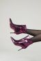Lina Locchi Enkellaarsjes Dames Laarzen Damesschoenen Leer Slangenprint L1245 Paars - Thumbnail 10