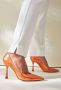 Lina Locchi Pumps Stiletto Dames Damesschoenen Leer Glitter Kitten heel hoogte L1251 Oranje - Thumbnail 9