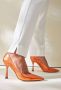 Lina Locchi Pumps Stiletto Dames Damesschoenen Leer Glitter Kitten heel hoogte L1251 Oranje - Thumbnail 7