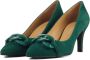 Stefano Lauran Pumps Stiletto Dames Damesschoenen Suède hoogte 7 cm S3075 Groen - Thumbnail 2