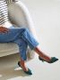 Stefano Lauran Pumps Stiletto Dames Damesschoenen Suède hoogte 7 cm S3075 Groen - Thumbnail 7