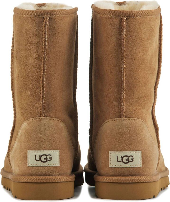 UGG Klassieke laarzen Heren Boots Laarzen Herenschoenen Suède Classic short  Cognac - Schoenen.nl