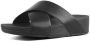 FitFlop Lulu Cross Slide Sandals Leather Vrouwen Zwart - Thumbnail 3