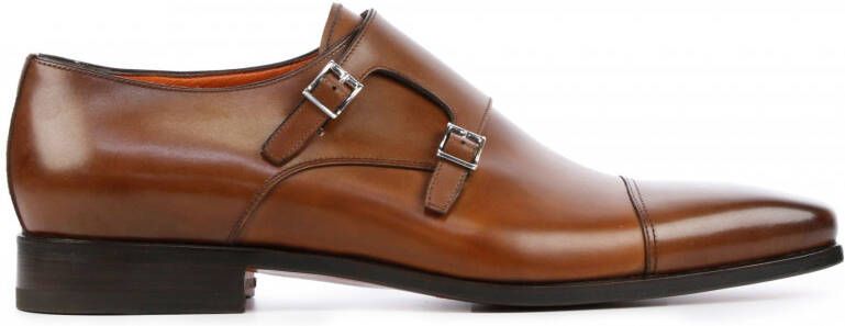 Santoni Heren Gespschoenen in Leder (Cognac)