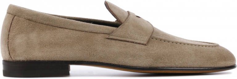 Santoni Blauwe Suède Loafers Model 13903 Beige Heren