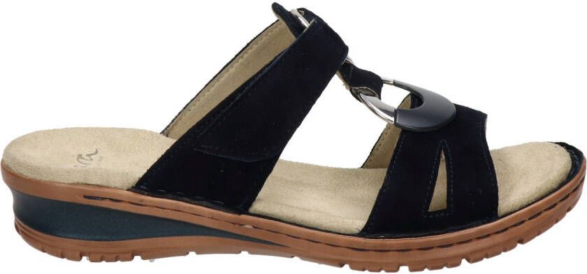 Ara nubuck slippers donkerblauw