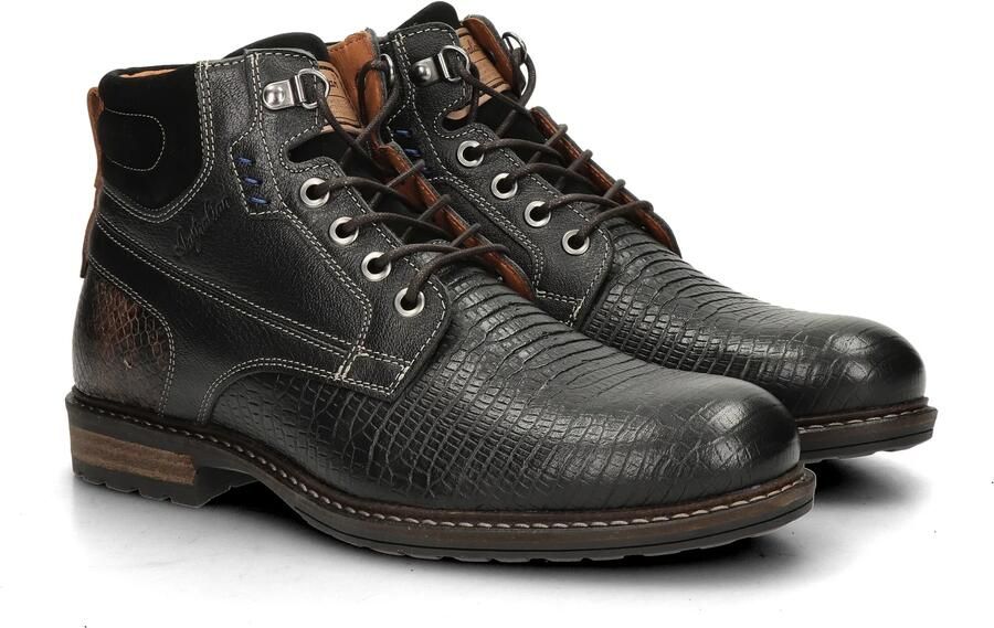 Australian Footwear Zwarte Australian Veterschoenen Rick Leather - Foto 4