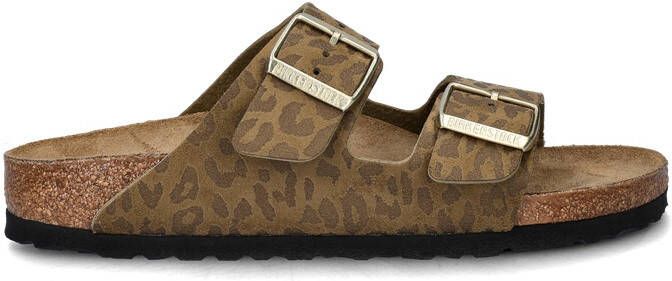 Birkenstock Sandalen Arizona Synthetic Leo Narrow Khaki