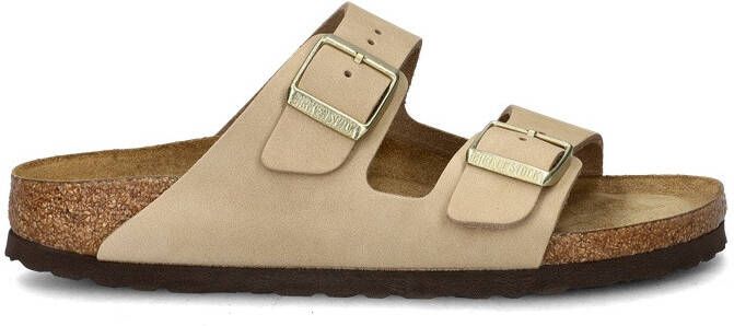 Birkenstock Verstelbare Logo Sandalen Rubberen Zool Beige Dames - Foto 2
