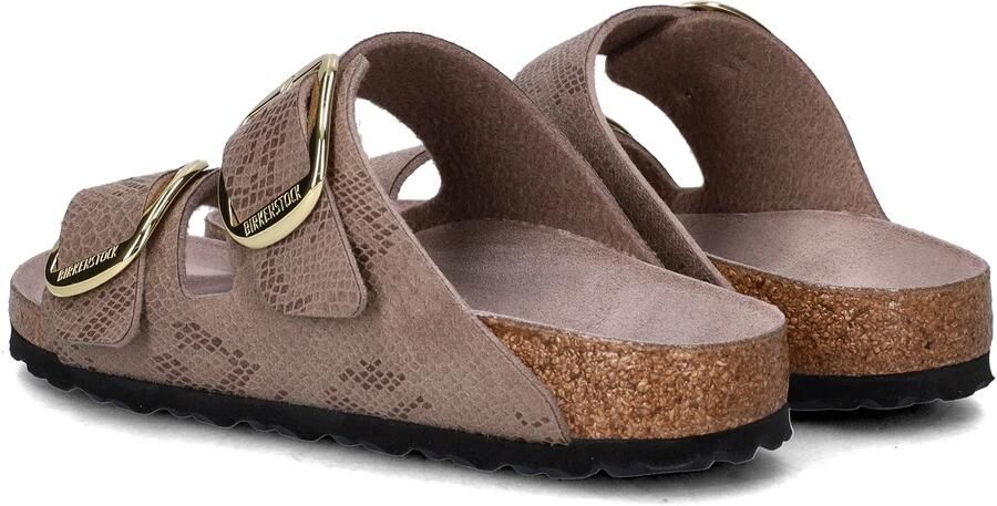 Birkenstock Arizona Big Buckle Python leren slippers met dierenprint taupe - Foto 6