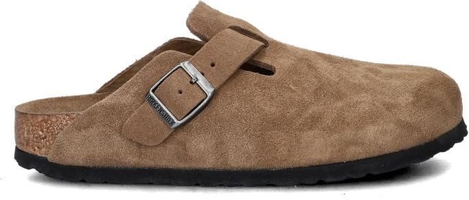 Birkenstock Platte sandalen Boston Suede Leather Narrow Dark Tea Tonal - Foto 5