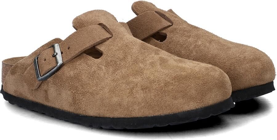 Birkenstock Platte sandalen Boston Suede Leather Narrow Dark Tea Tonal - Foto 6