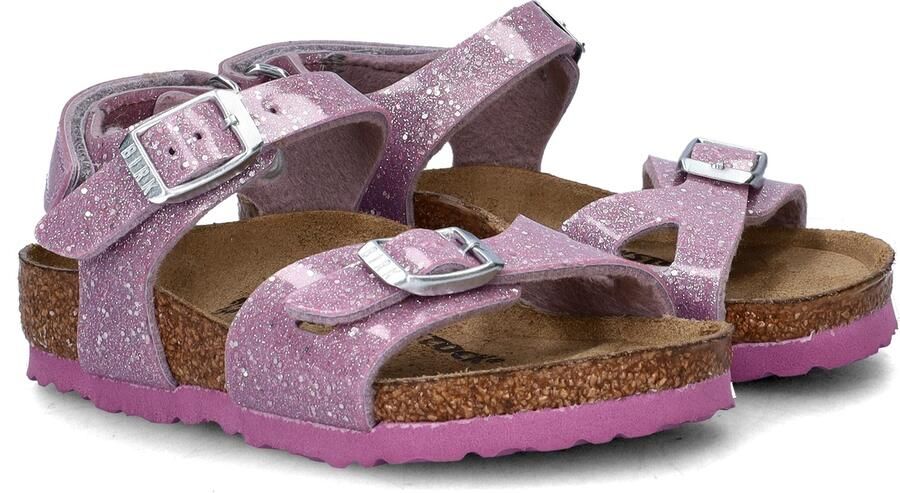 Birkenstock Kid's Rio AS Birko-Flor Cosmic Sparkle Sandalen Narrow roze bruin - Foto 6