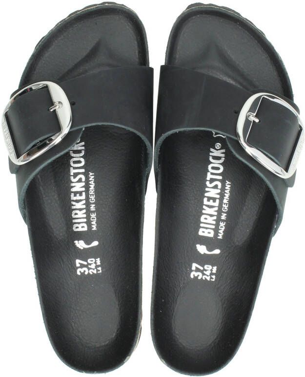 Birkenstock Madrid Big Buckle leren slippers