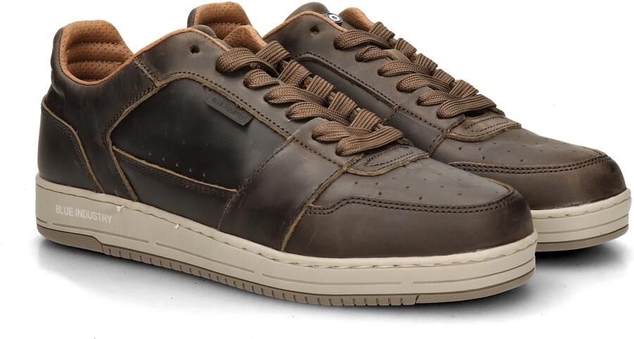 Blue Industry Sunday Cup donkerbruine leren heren sneakers - Foto 4