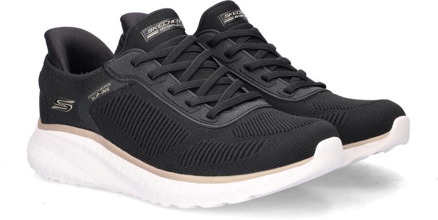 Skechers Slip-ins: BOBS Sport Wide Fit dames sneakers zwart wit Extra comfort Memory Foam - Foto 4