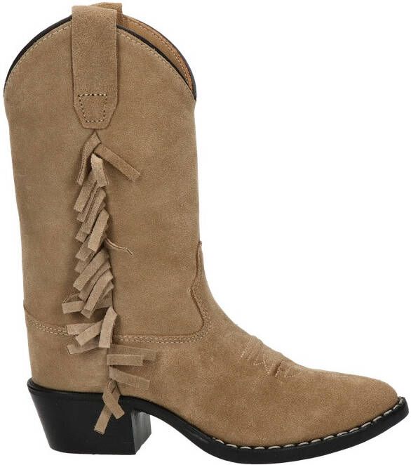 Bootstock suède cowboylaarzen met franjes beige Meisjes Suede Effen 36 - Foto 2
