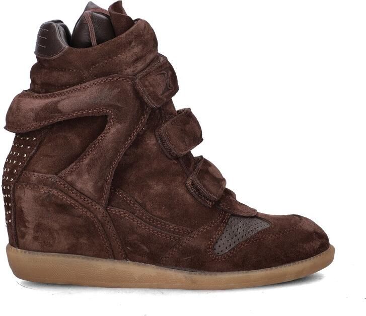 Bronx dames sneaker sleehak Jae-yy triple strap suede bruin - Foto 3