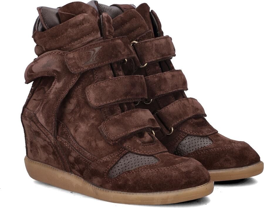 Bronx dames sneaker sleehak Jae-yy triple strap suede bruin - Foto 5