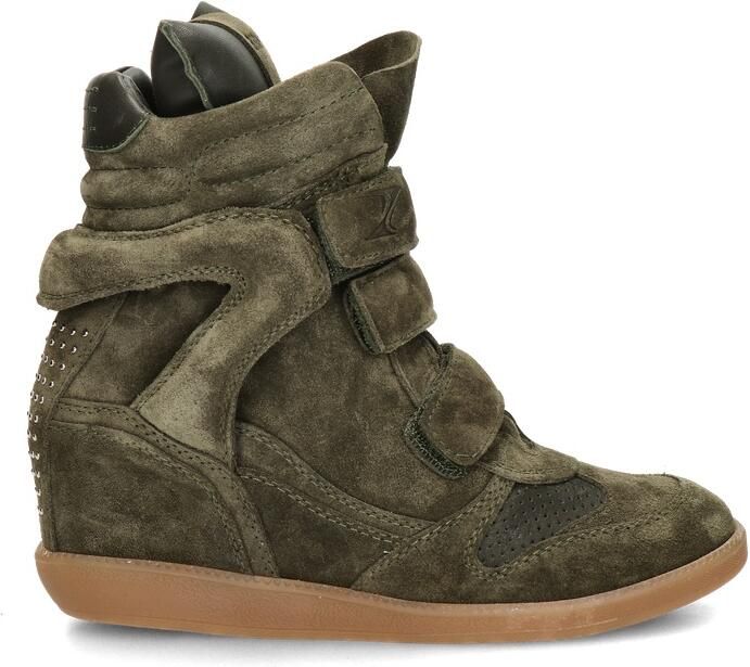 Bronx dames sneaker sleehak Jae-yy triple strap suede kaki - Foto 2
