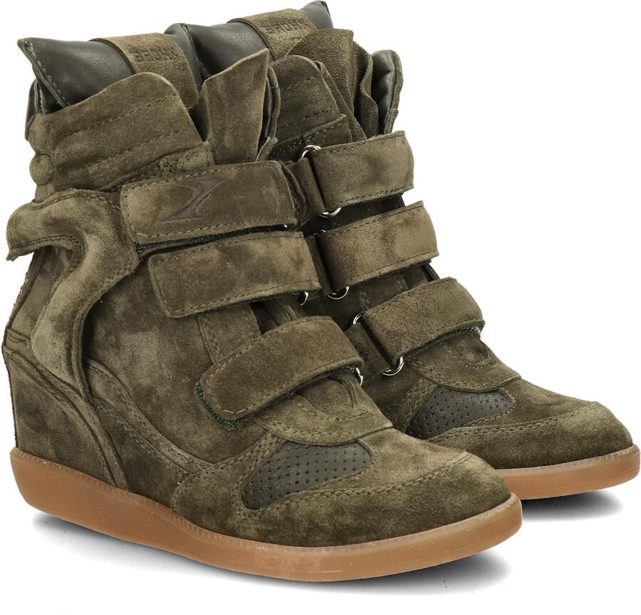 Bronx dames sneaker sleehak Jae-yy triple strap suede kaki - Foto 3