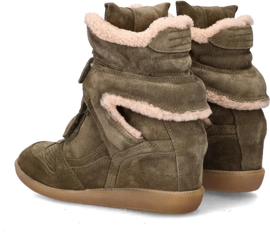 Bronx dames hoge sneaker Jaeyy Strap Fur suède kaki - Foto 5