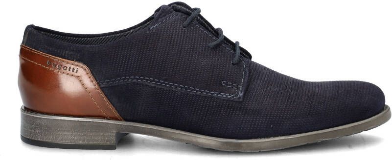 Bugatti suède veterschoenen donkerblauw