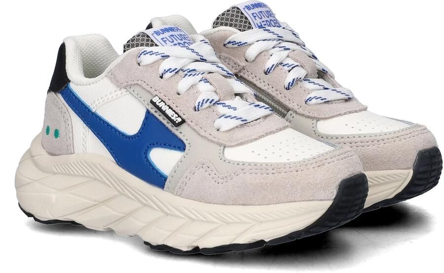 BunniesJR 226071-401 Jongens Lage Sneakers Blauw Leer Veters - Foto 4