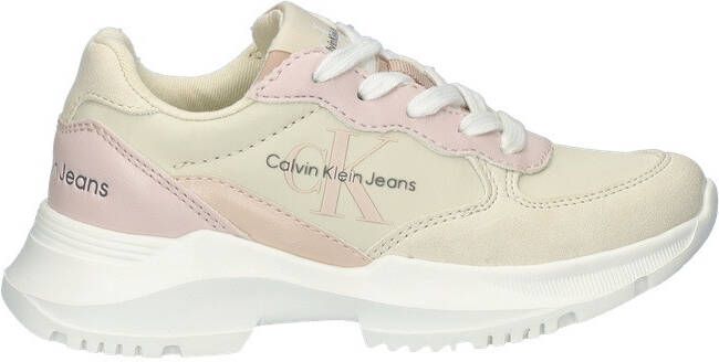 Calvin Klein chunky sneakers beige lichtroze Meisjes Imitatieleer Meerkleurig 39 - Foto 3
